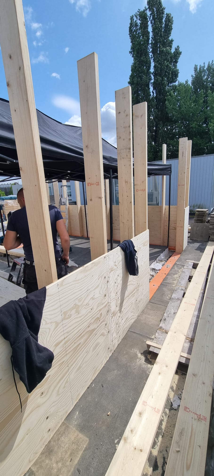 Dakopbouw Amsterdam-Osdorp – de houten constructie, foto 1
