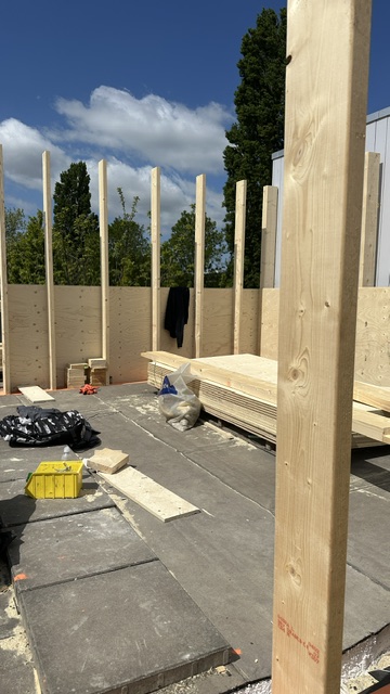 Dakopbouw Amsterdam-Osdorp – de houten constructie, foto 2